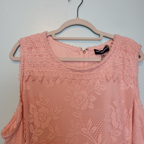 Karl Lagerfeld Peace Lace Sleeveless Dress - Picture 5 of 6